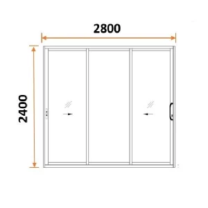 cua di 3 ray nhom xingfa 69486